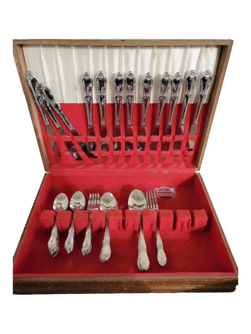 Fenway Daydream Oneida flatware set, Stainless Silverware, mcm, 56 pcs